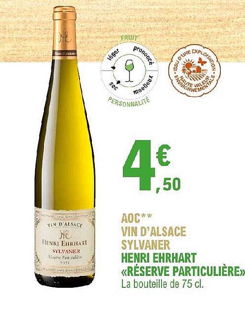 aoc vin d'alsace sylvaner henri ehrhart «réserve particulière»