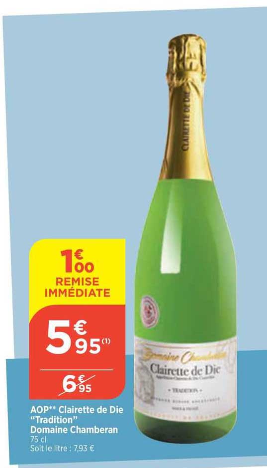 aop clairette de die "tradition" domaine chamberan