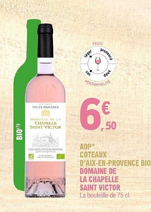 aop côteaux d'aix-en-provence bio domaine de la chapelle saint victor