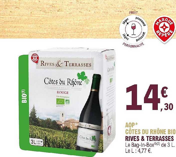 aop côtes du rhône bio rives & terrasses