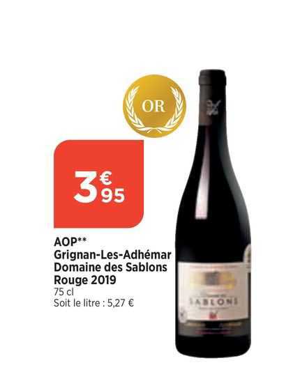 aop grignan-Les-Adhémar domaine des sablons rouge 2019