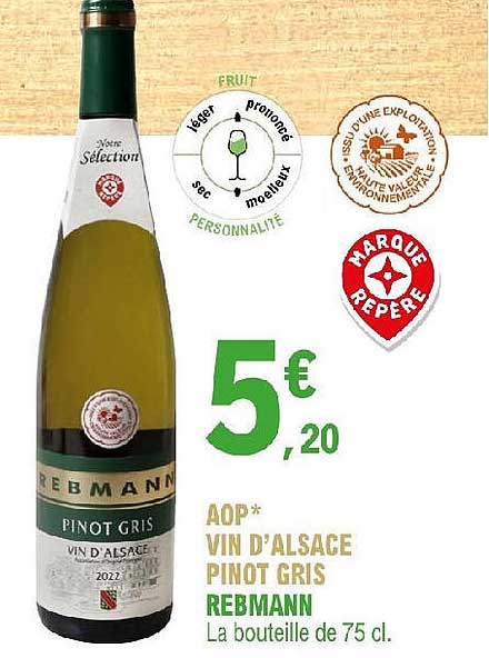 aop vin d'alsace pinot gris rebmann