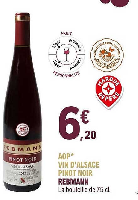 aop vin d'alsace pinot noir rebmann