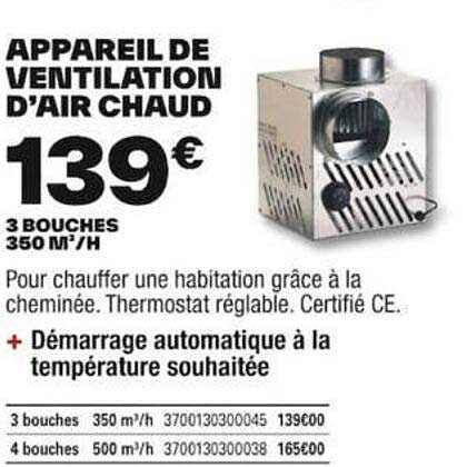 appareil de ventilation d'air chaud