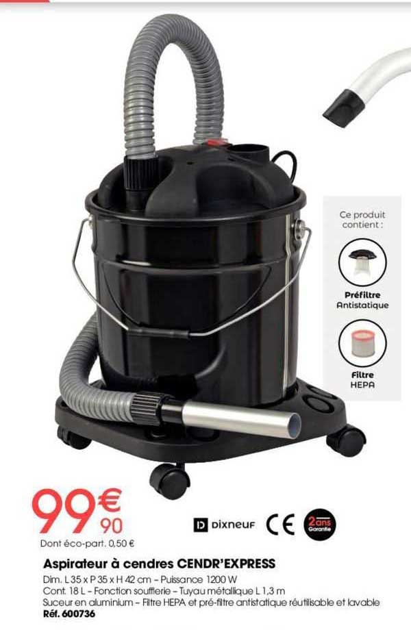 aspirateur à cendres cendr'express dixneuf