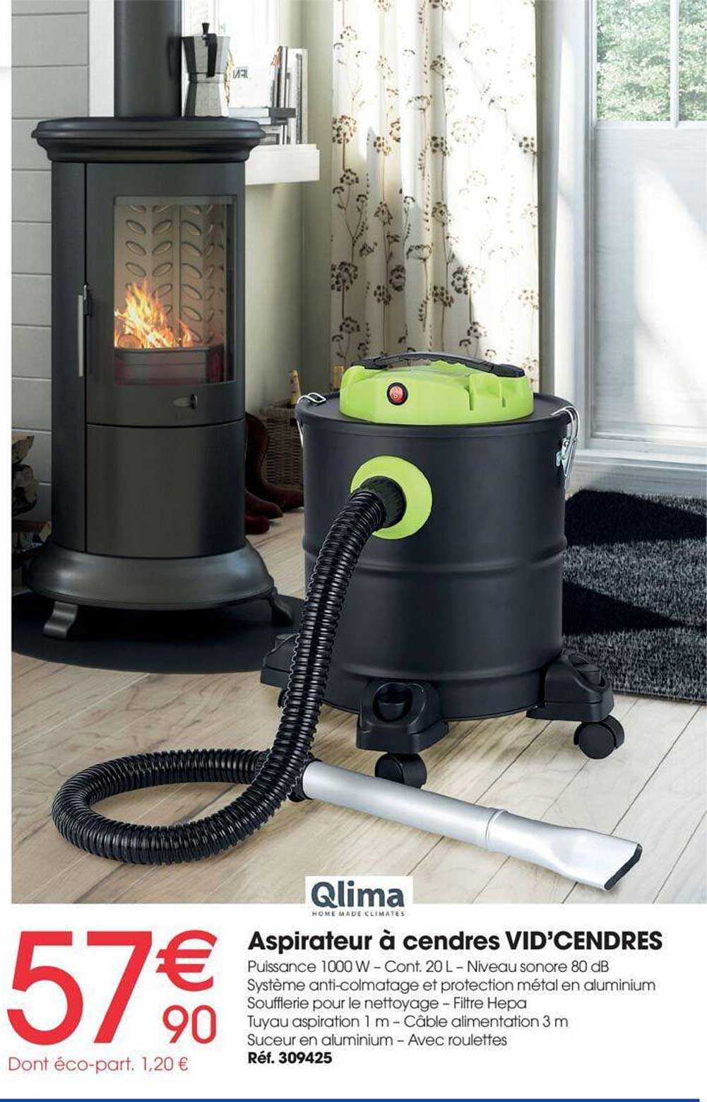 aspirateur à cendres vid'cendres qlima