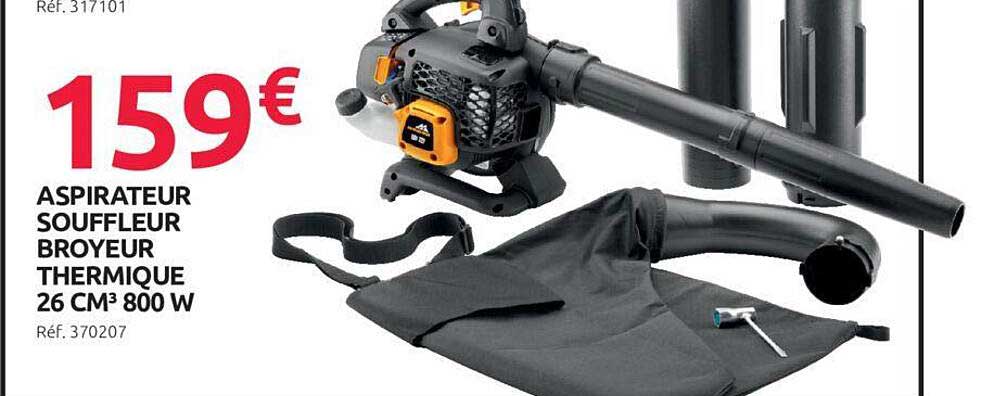 Aspirateur Souffleur Broyeur Thermique 26 Cm³ 800w