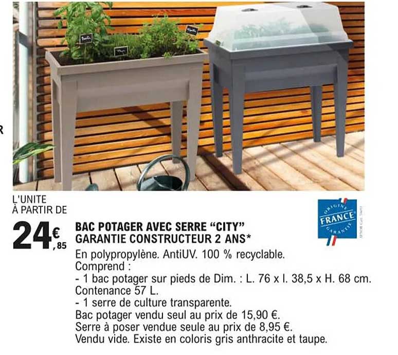 Bac Potager Avec Serre "city"