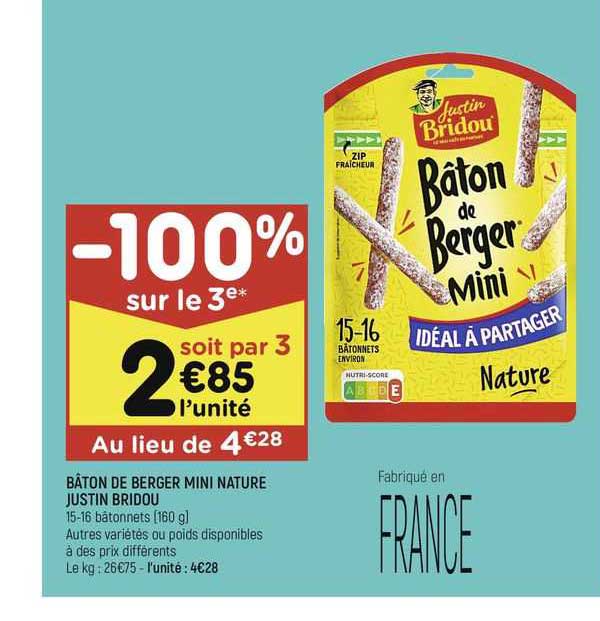 bâton de berger mini nature justin bridou