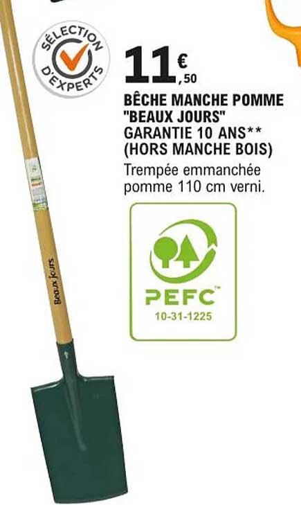 bêche manche pomme "beaux jours"
