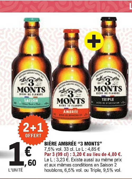 bière ambrée "3 monts"