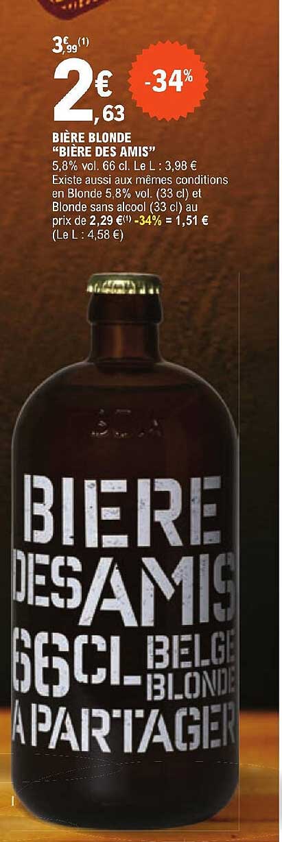 bière blonde "bière des amis"