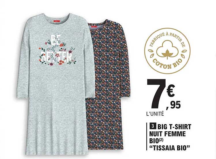 big t-shirt nuit femme bio "tissaia bio"