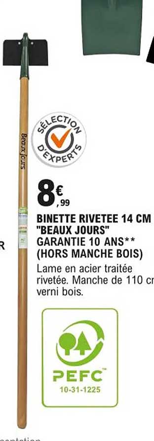 binette rivettée 14 cm "beaux jours"