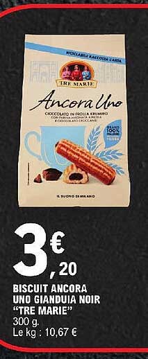 biscuit ancora uno gianduia noir "tre marie"