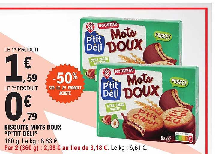 biscuits mots doux "p'tit déli"