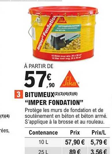 bitumeux "imper fondation" sika
