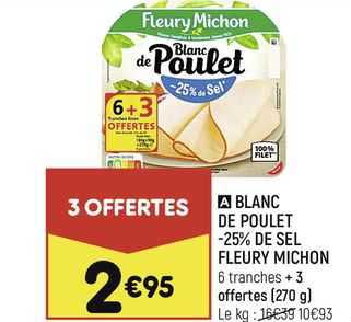 blanc de poulet -25% de sel fleury michon