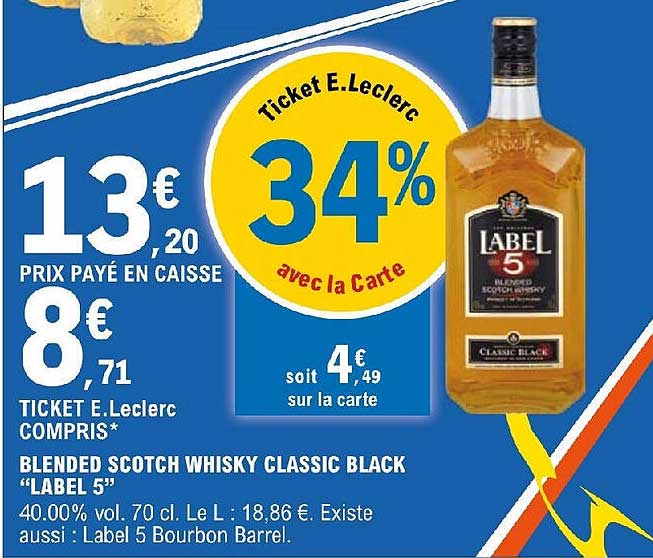 Blended Scotch Whisky Classic Black "label 5"