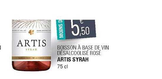 boisson à base de vin désalcoolisé rosé artis syrah
