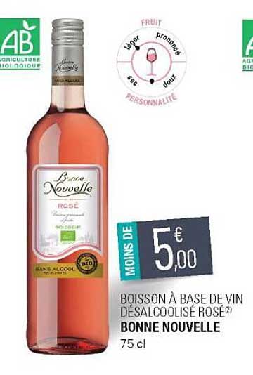 boisson à base de vin désalcoolisé rosé bonne nouvelle