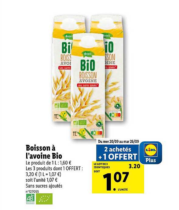 Boisson à L'avoine Bio