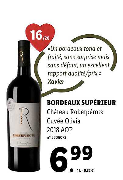 Bordeaux Supérieur Château Roberpérots Cuvée Olivia 2018 Aop