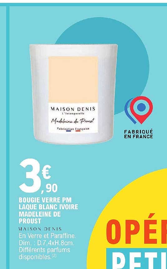 bougie verre pm laque blanc ivoire madeline de proust