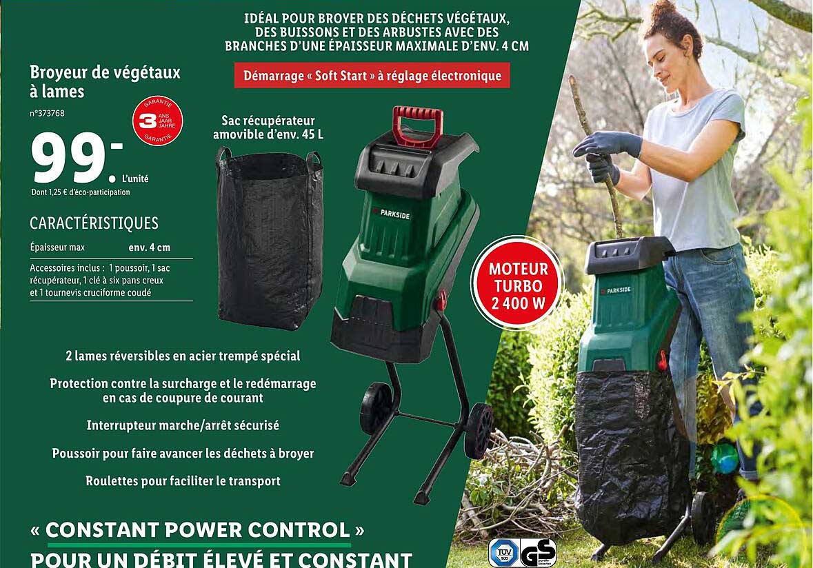 Broyeur De Végétaux à Lames Parkside