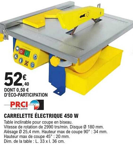 carrelette électrique 450 w prci