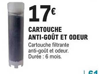 cartouche anti-goût et odeur