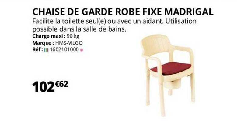 chaise de garde robe fixe madrigal