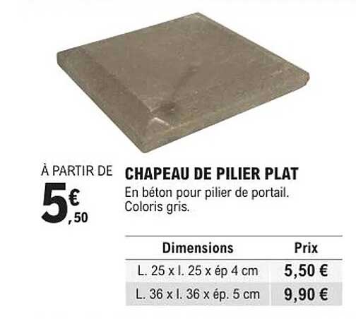Chapeau De Pilier Plat