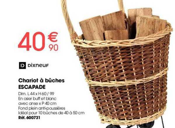 chariot à bûches escapade dixneuf