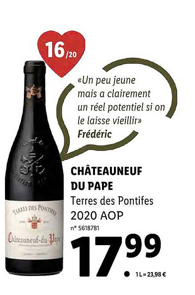 châteauneuf du pape terres des pontifes 2020 aop