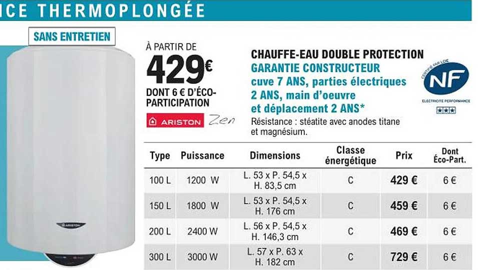 chauffe-eau double protection ariston