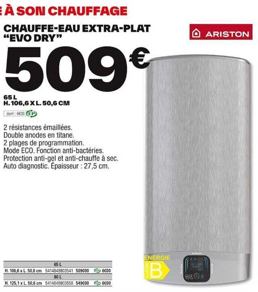 chauffe-eau extra-plat "evo dry" ariston