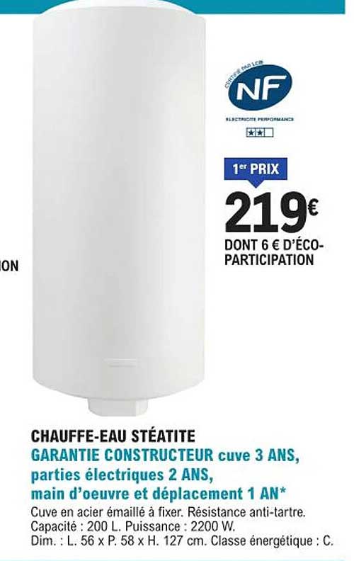 chauffe-eau stéatite