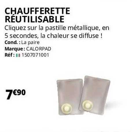 chaufferette réutilisable calorpad