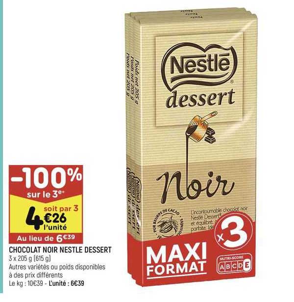 Chocolat Noir Nestlé Dessert