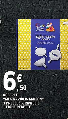 coffret "mes raviolis maison" 3 presses à raviolis + fiche recette