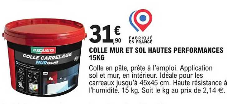 colle mur et sol hautes performances 15kg parexlanko