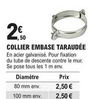 collier embase taraudée