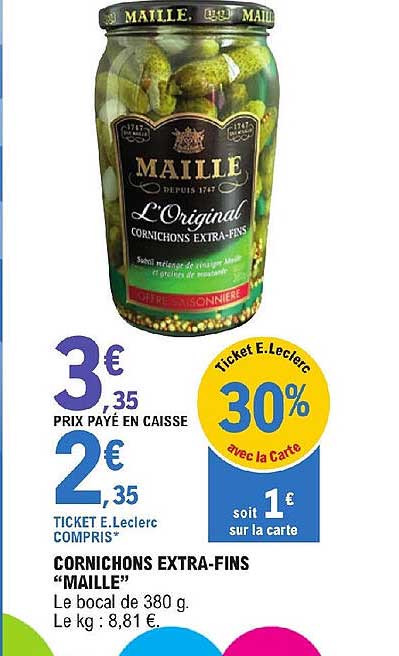 cornichons extra-fins "maille"