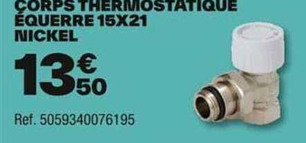 corps thermostatique équerre nickel