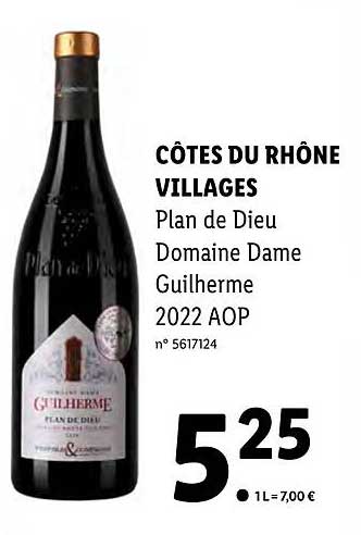 côtes du rhône villages plan de dieu domaine dame guilherme 2022 aop