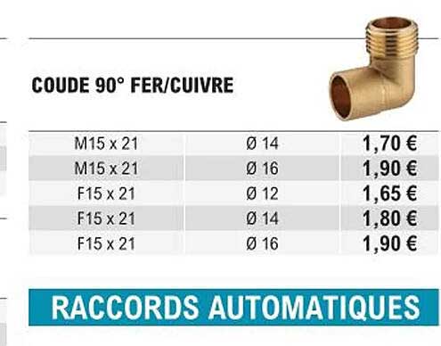 coude 90° fer/cuivre