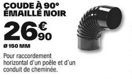coude à 90° émaillé noir