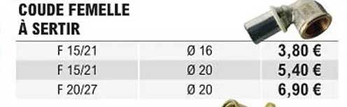 Coude Femelle à Sertir