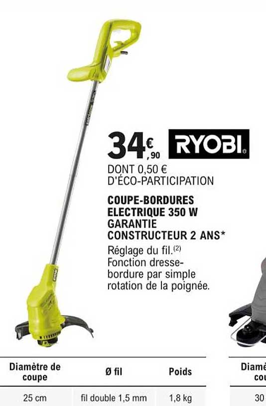 coupe-bordures électrique 350 w ryobi
